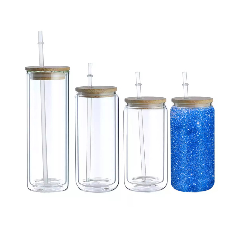 16 oz and 20oz Snow Globe Glass Can Double Wall Glass